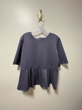 Vera Wang Carter wear top zip back peplum stretch heavy knit career business